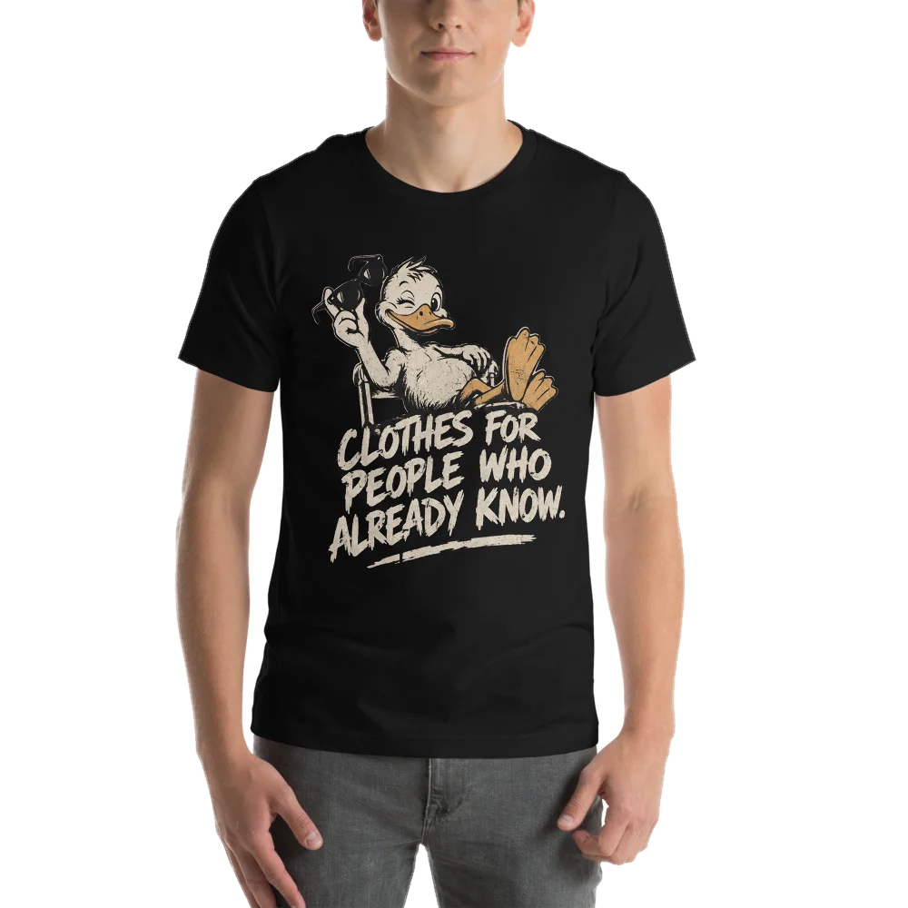 Black t-shirt with the PEOPLE WHO ALREADY KNOW design