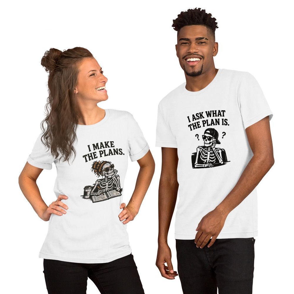 WHO HAS THE PLAN: both shirts in the set, worn by two models.