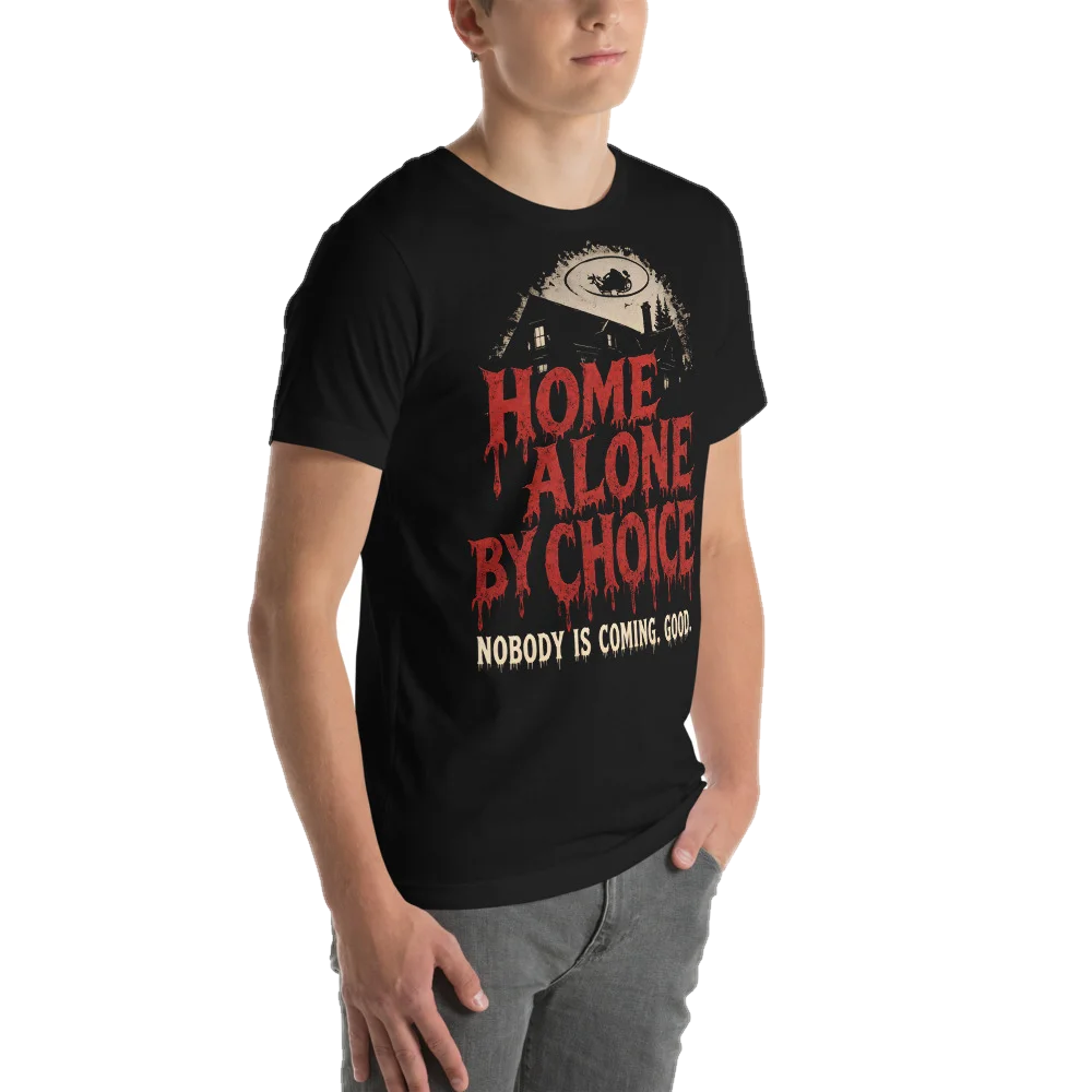 Home Alone by Choice, seen from behind