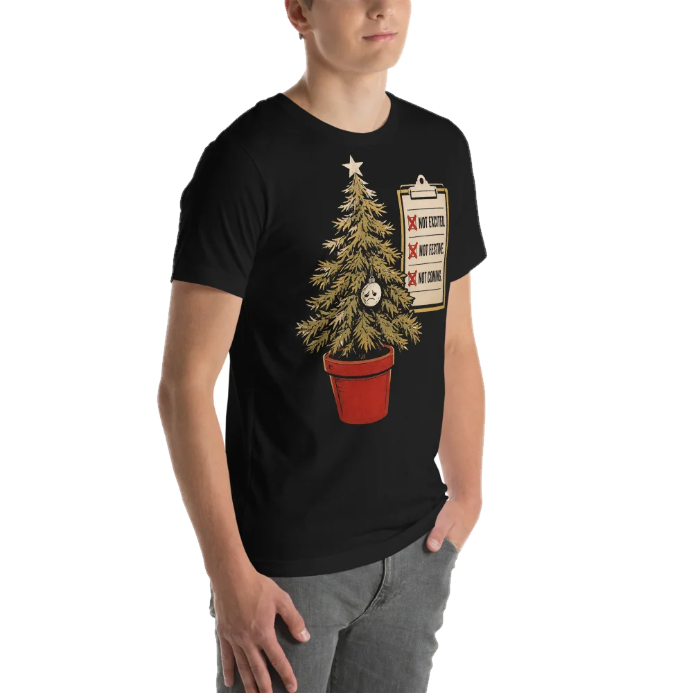 Not Festive. Not Coming., seen from behind