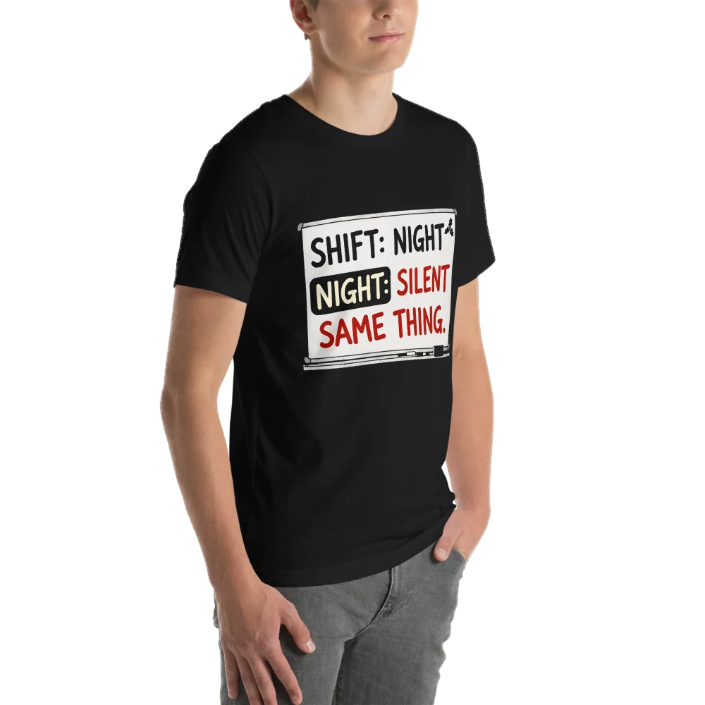 Shift: Night. Night: Silent., seen from behind