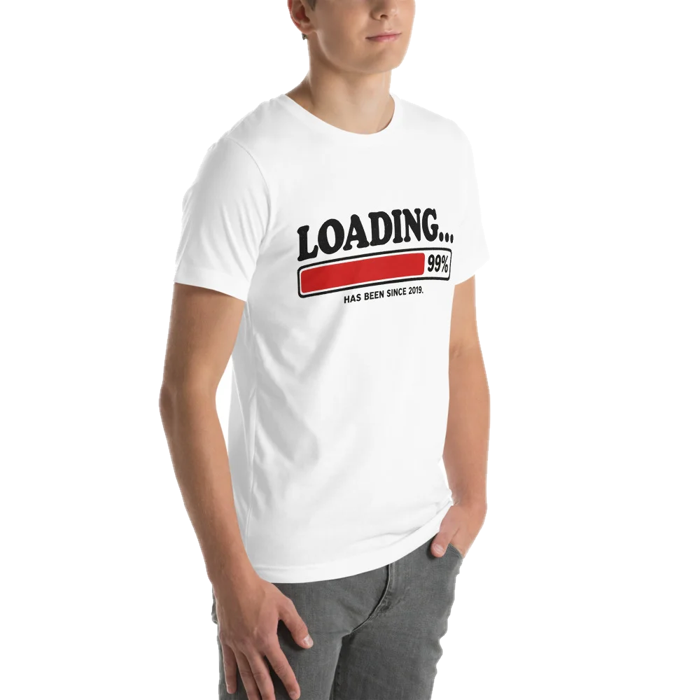 Loading... 99%, seen from behind